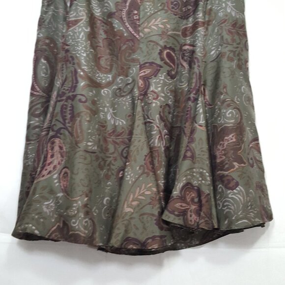 LRL Lauren Ralph Lauren silk skirt green size 8P - Picture 4 of 9